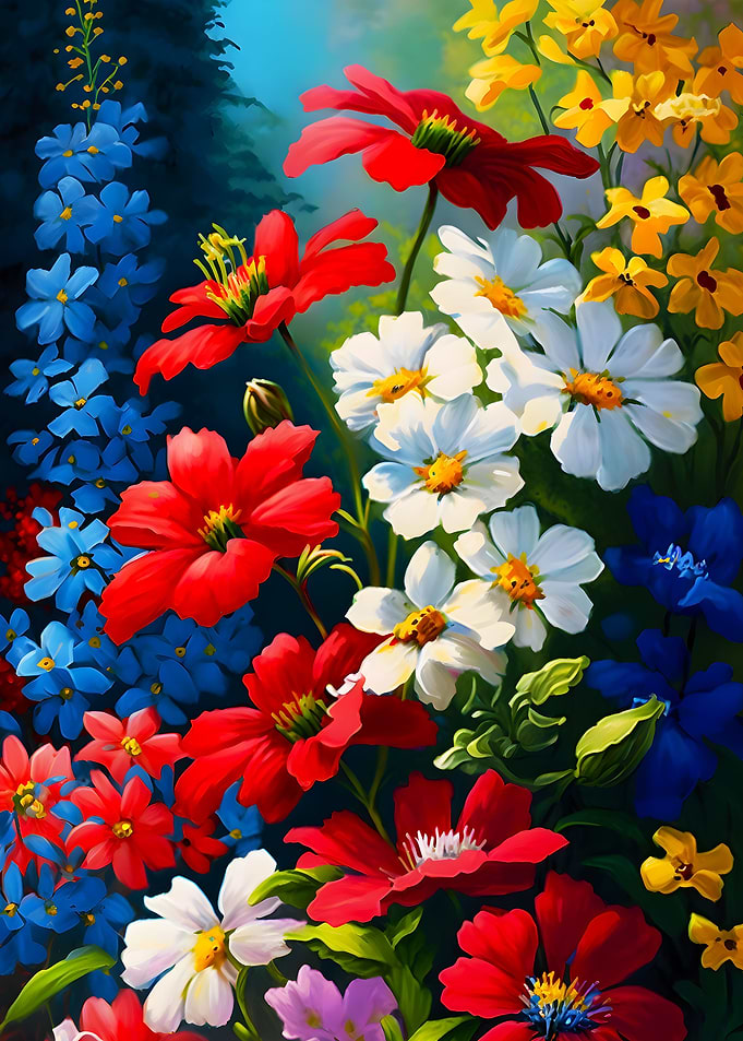 Colorful Flowers Painting
