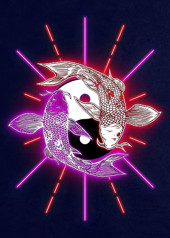 Ying Yang Fish Neon