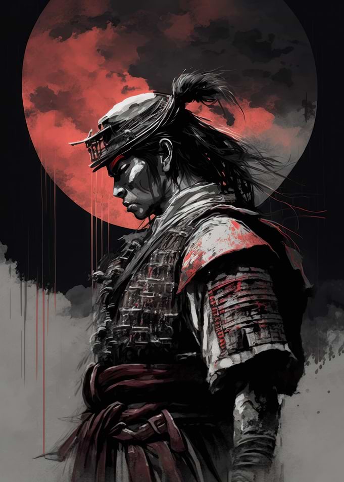 Samurai Warrior Red Moon