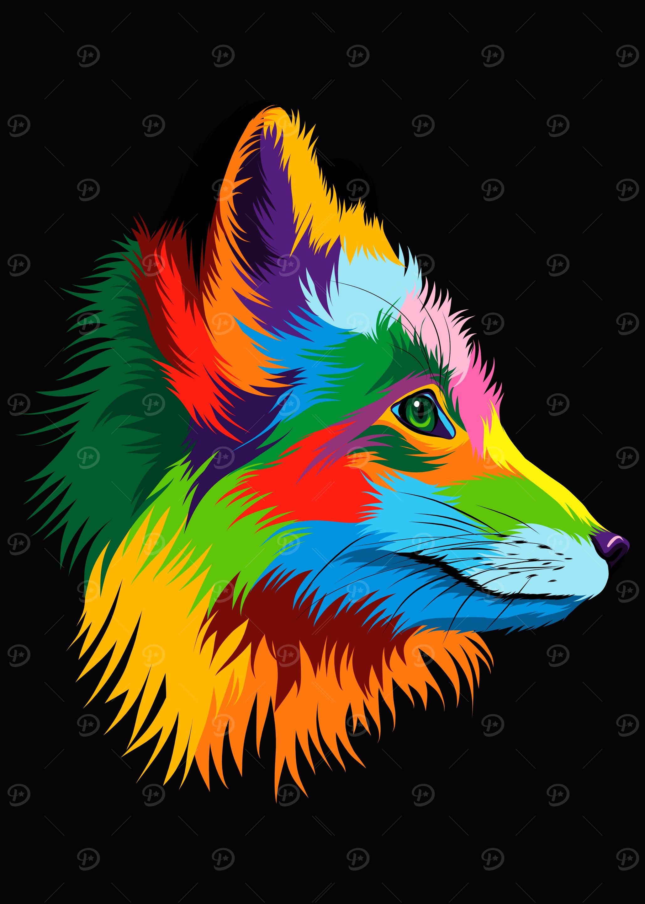 Abstract arctic fox