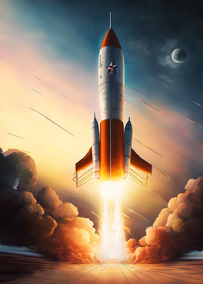 Space Launch Rocket Clouds