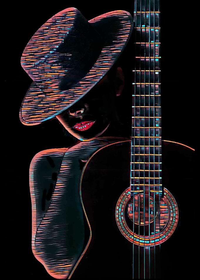Guitar Oil Painting