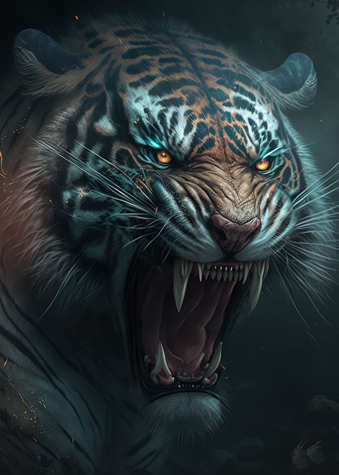 Tiger Roaring Fierce