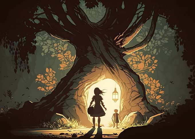 Big Trees and Girl
