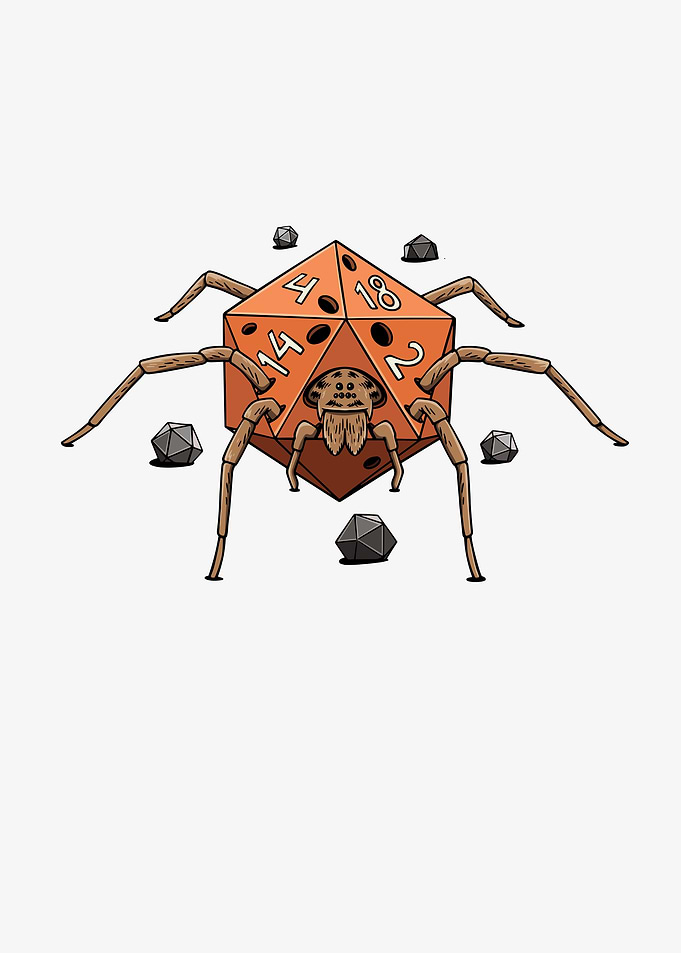 RPG Spider D20 Dice Design