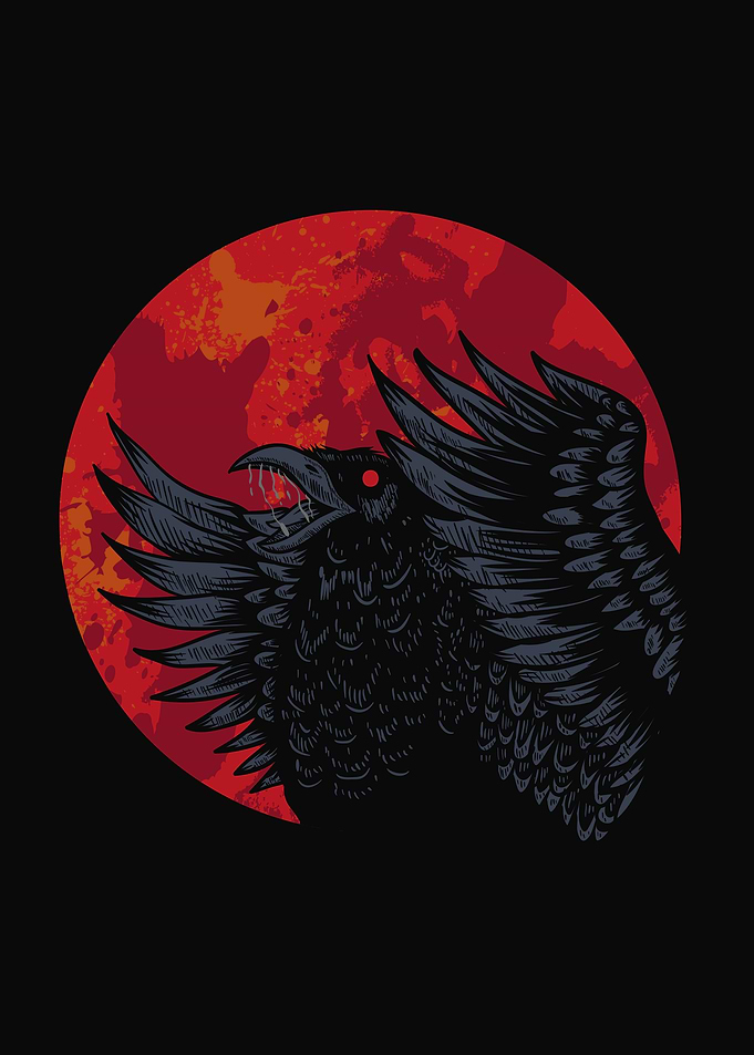 Crow bird angry