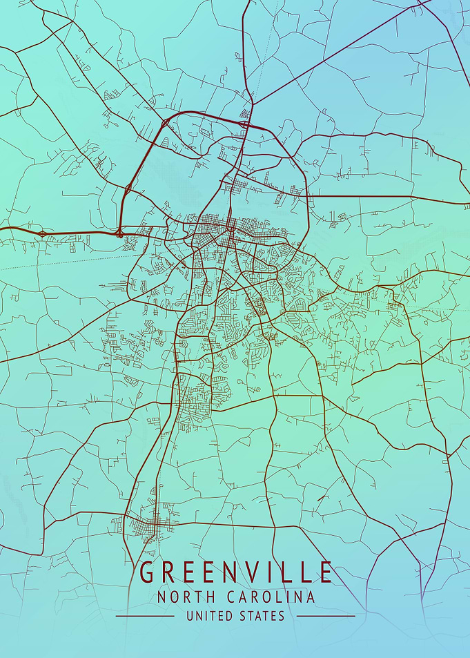 Greenville USA City Map