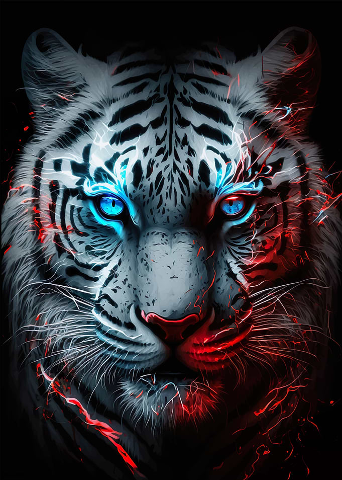 Abstract White Tiger
