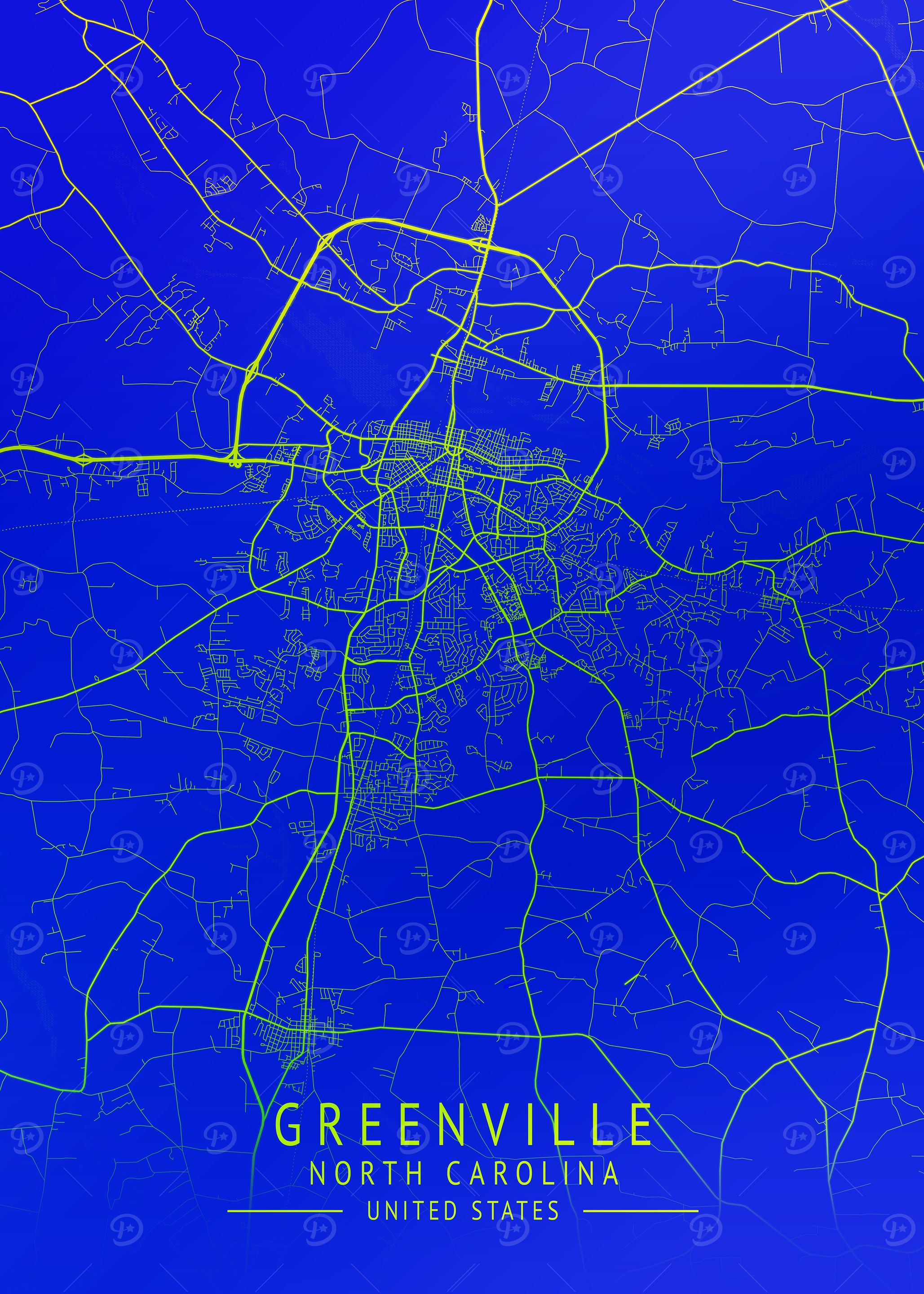 Greenville USA City Map