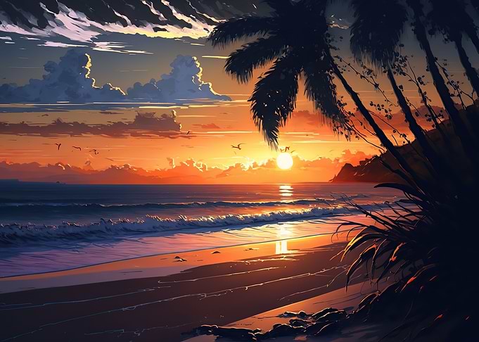 Beach Sunset landscape