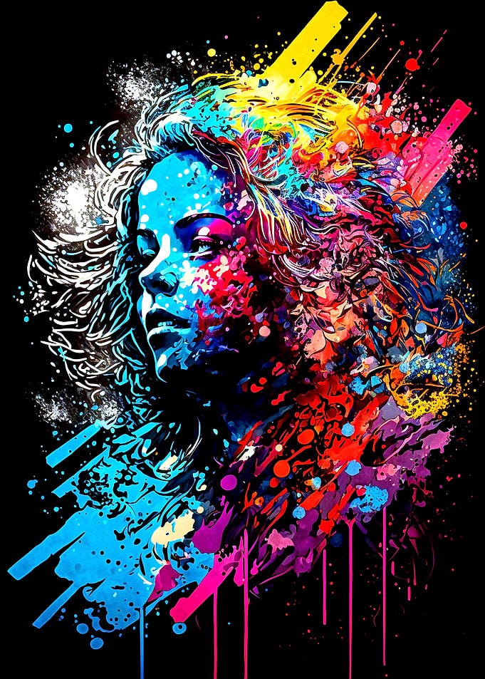 Colorful Girl Face