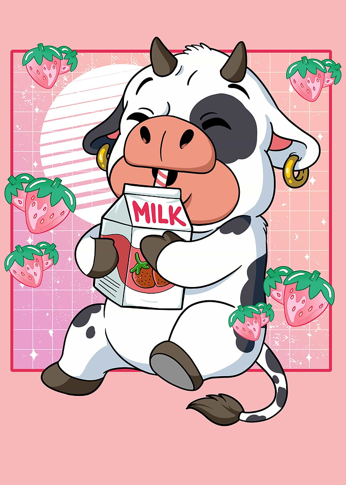 Kawaii Cow Strawberry