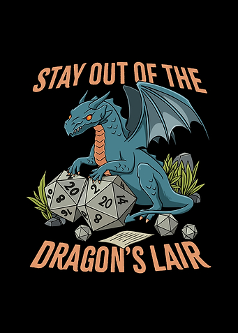 RPG Dragon D20 Dice Design