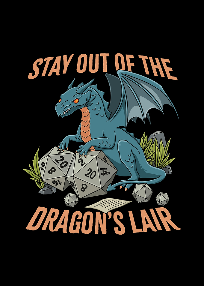 RPG Dragon D20 Dice Design
