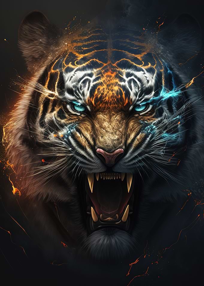 Tiger Roaring Fierce