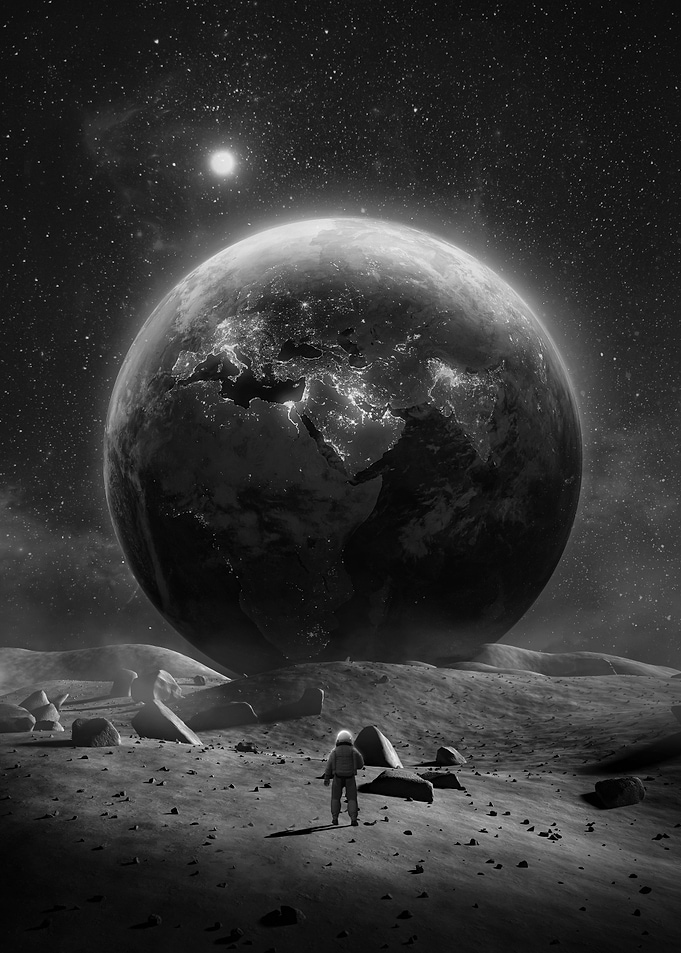 Earth BW