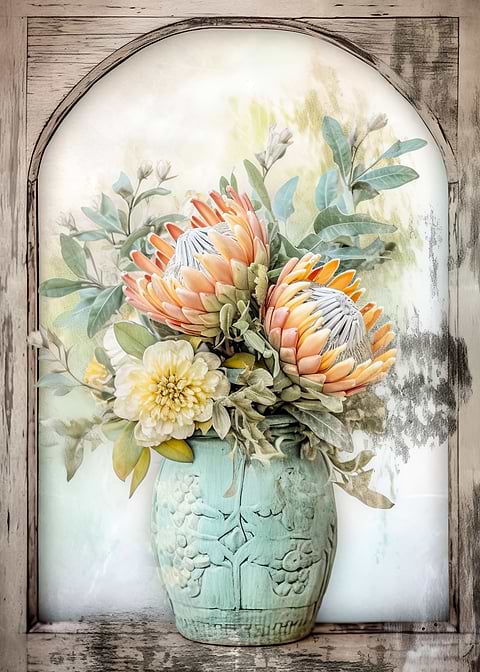 Banksia Flower — Australian botanical metal print