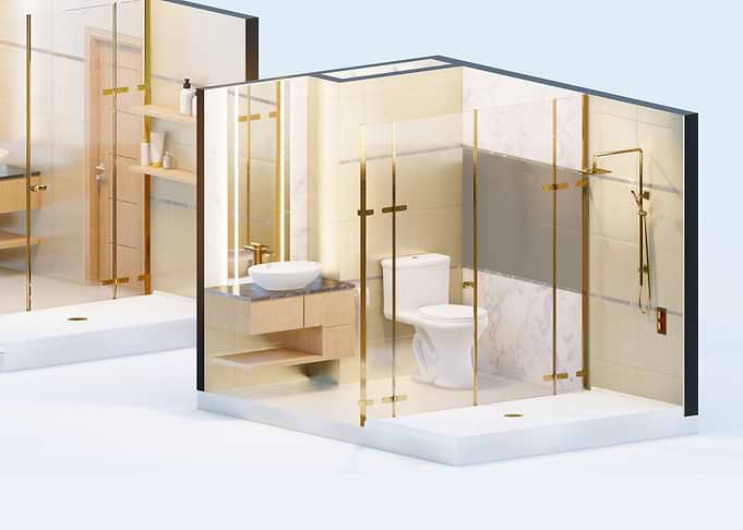 toilet interior view 3d