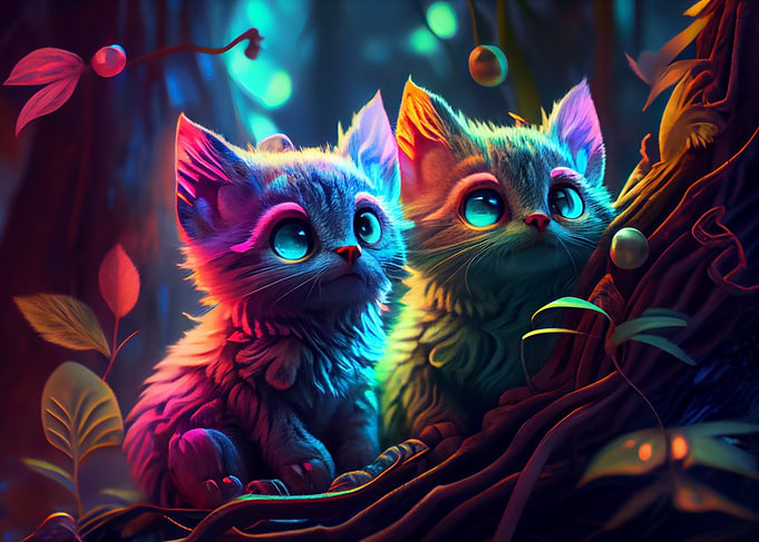 Colorful cats
