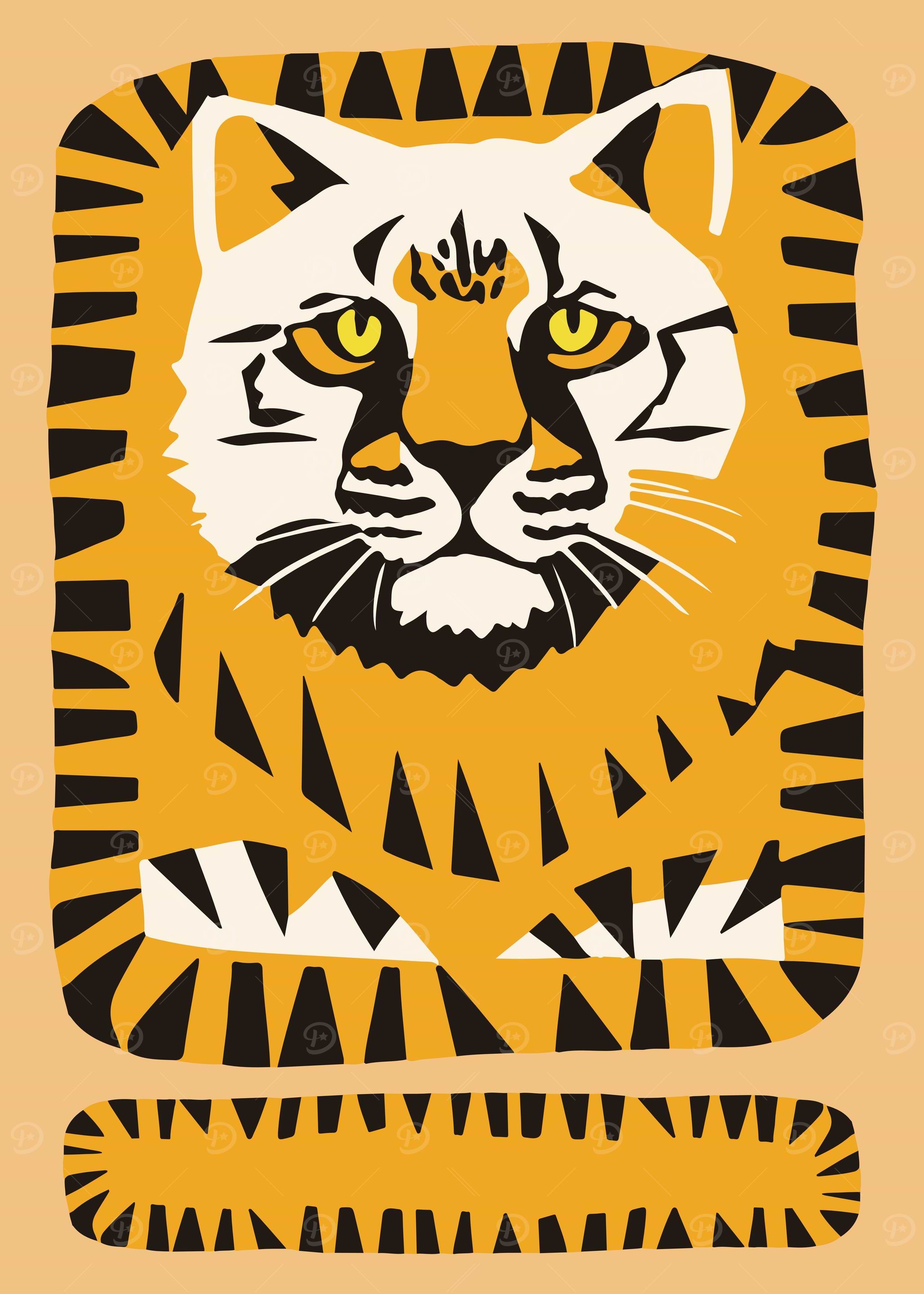 Boho Tiger Paper Cutouts
