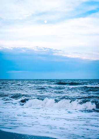 Waves churning in