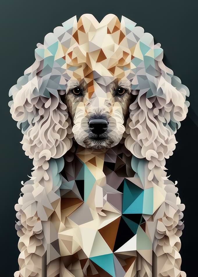 Geometric Poodle Dog