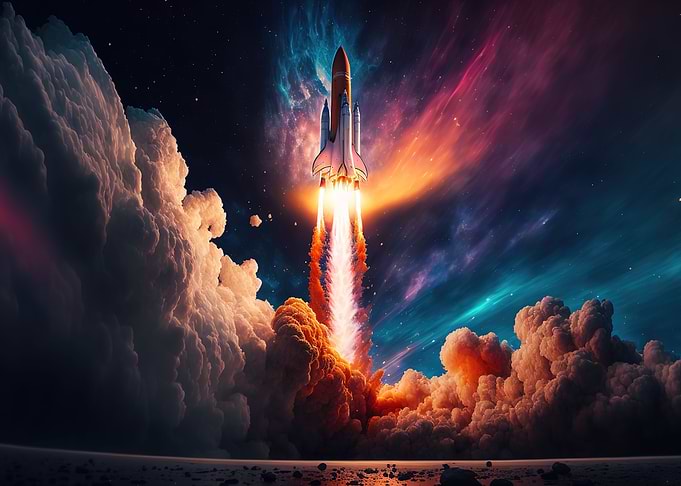 Space Launch Rocket Clouds