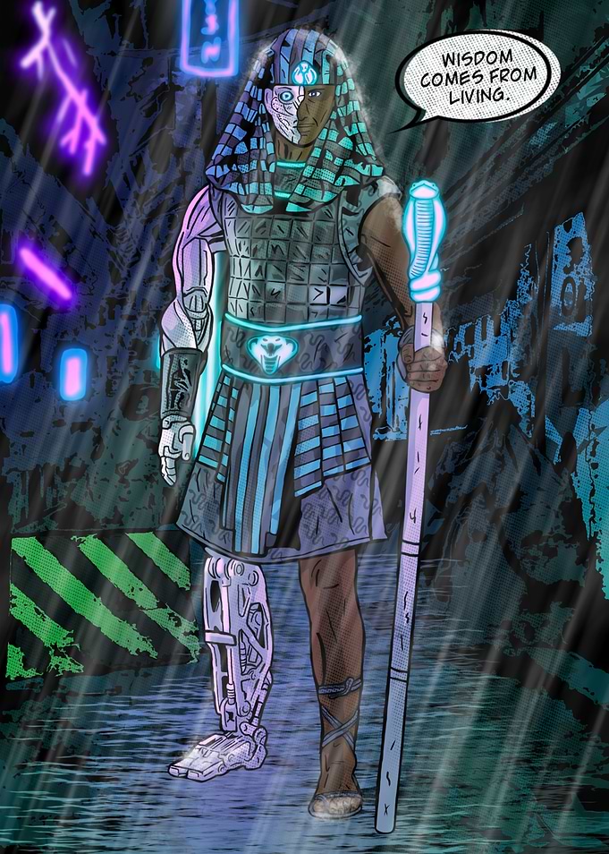 Cyberpunk Egyptian Pharaoh