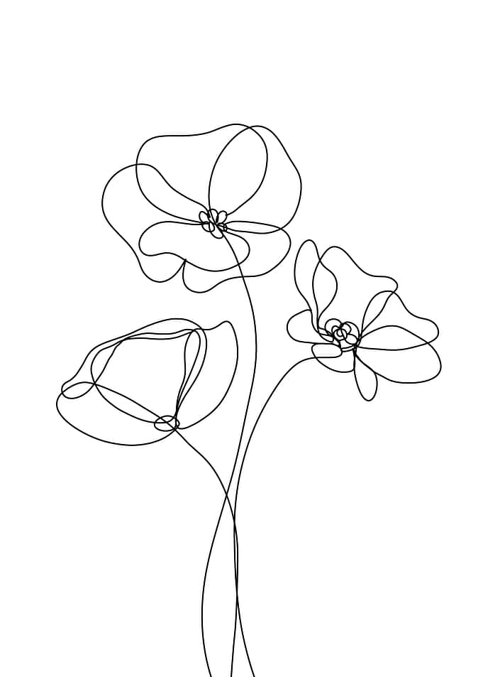 Flower line art