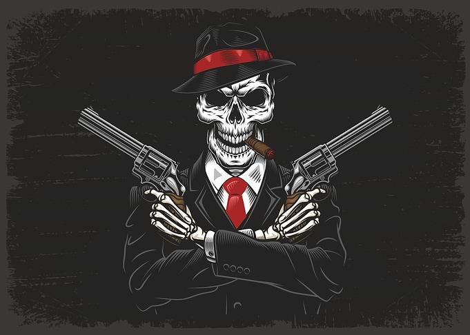 Mafia Skeleton Hustle Hard