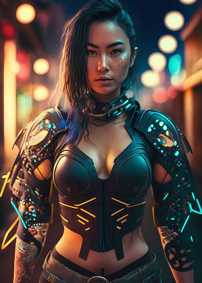 Cyberpunk assassin girl