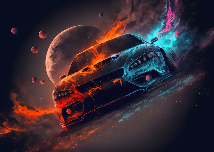Space Skyline Car