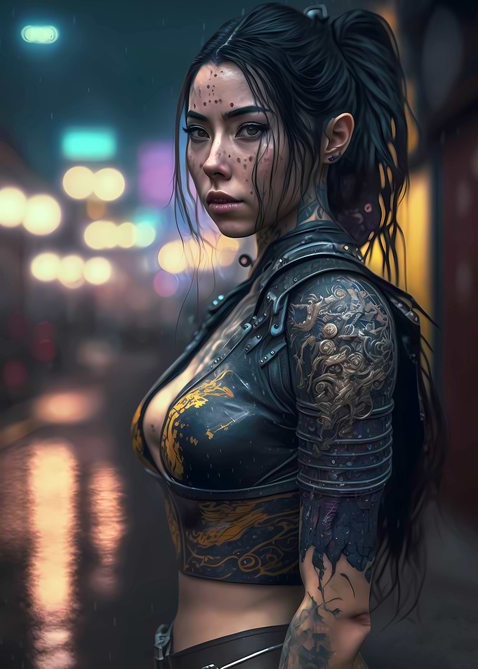Cyberpunk assassin girl