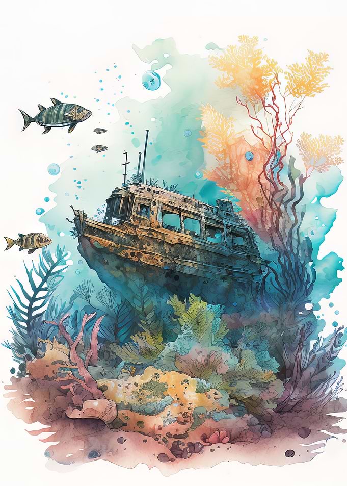 Sunken shipwreck