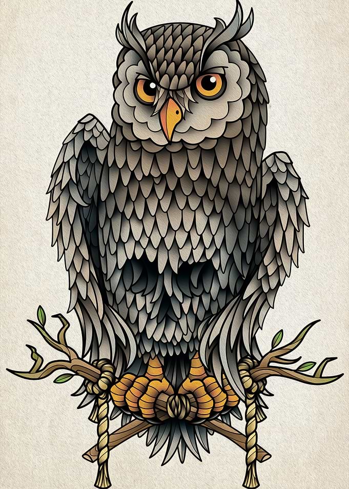 Owl Skull Design
