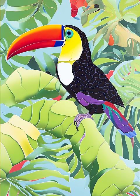 Toucan in the Tropics — metal poster wall art