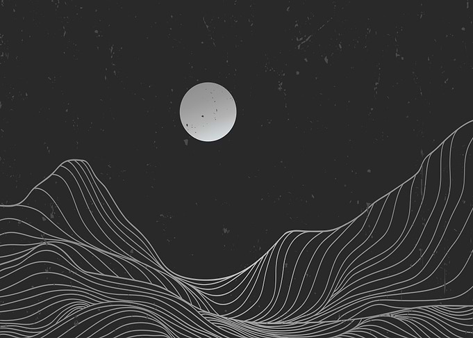 Mountain line art