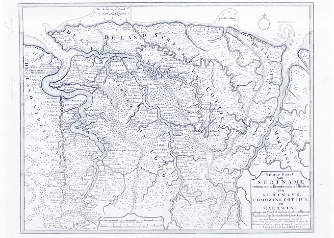 Suriname White vintage map