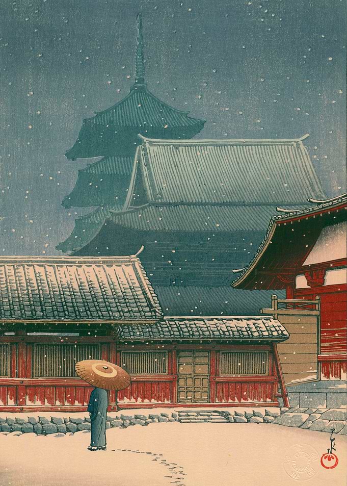 Kawase Hasui Tenno Temple
