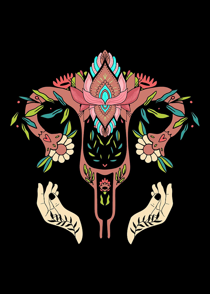 Flower Uterus Womens