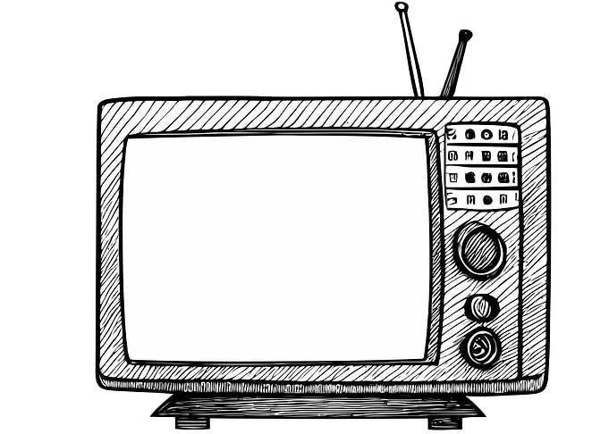 TV drawing bw classy