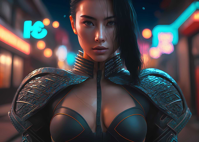Cyberpunk assassin girl