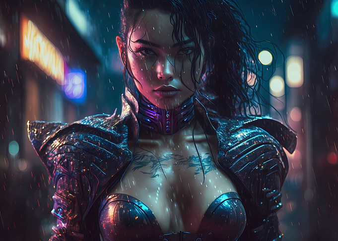 Cyberpunk assassin girl