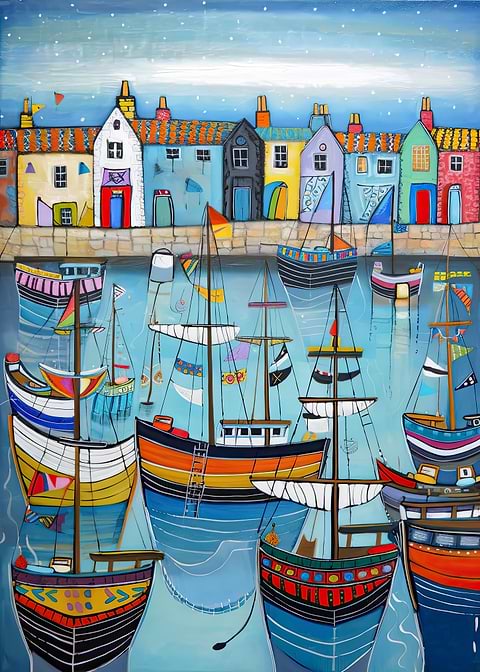 Harbor Life — living room metal wall art
