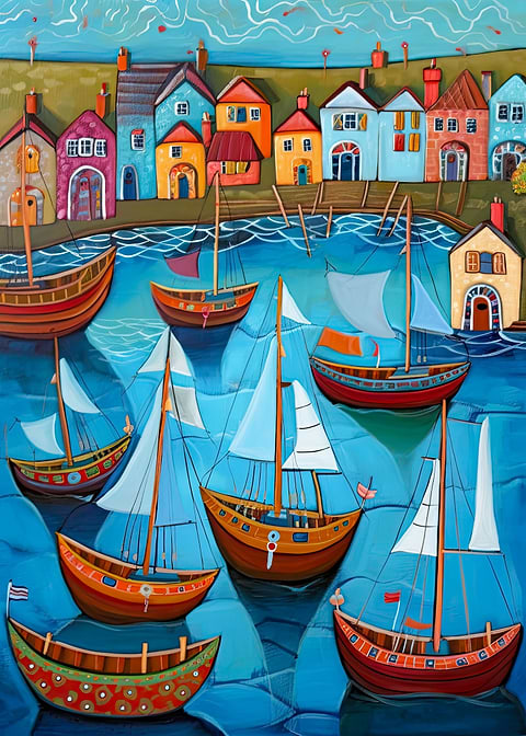 Seaside Art — living room metal wall art
