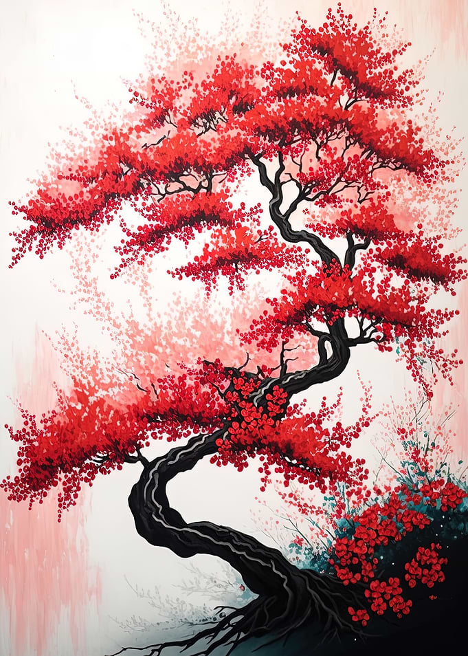 Cherry Tree red and black