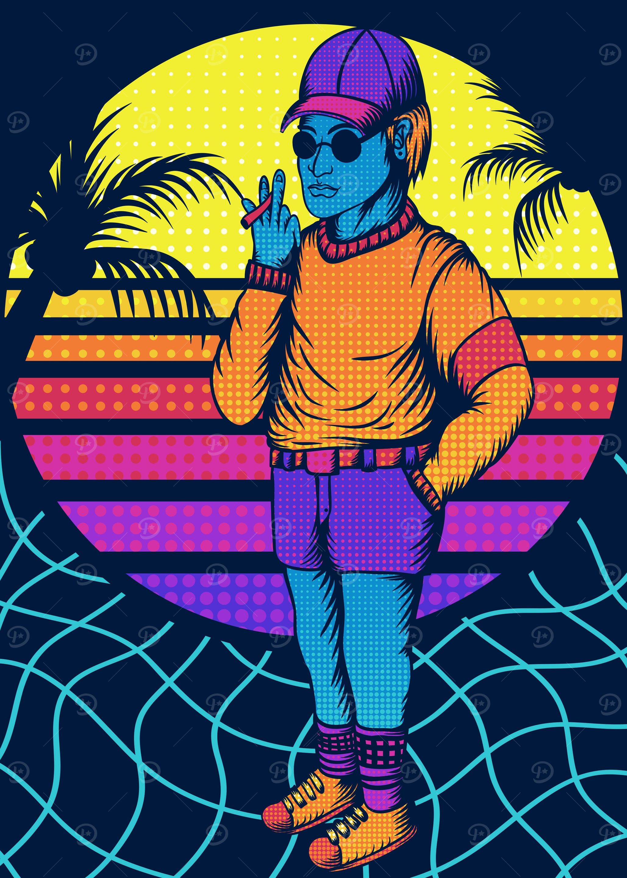 Man smoking retro