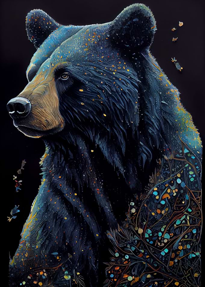 Black Bear Ink Painting
