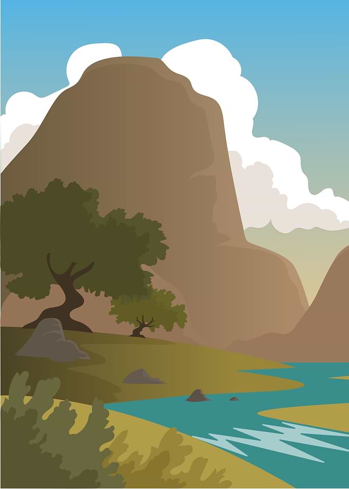 MOUNTAIN RIVER LANDSCAPE