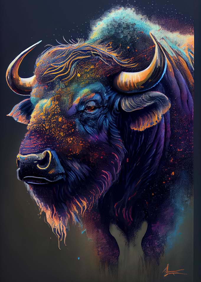Buffalo Ink Painting
